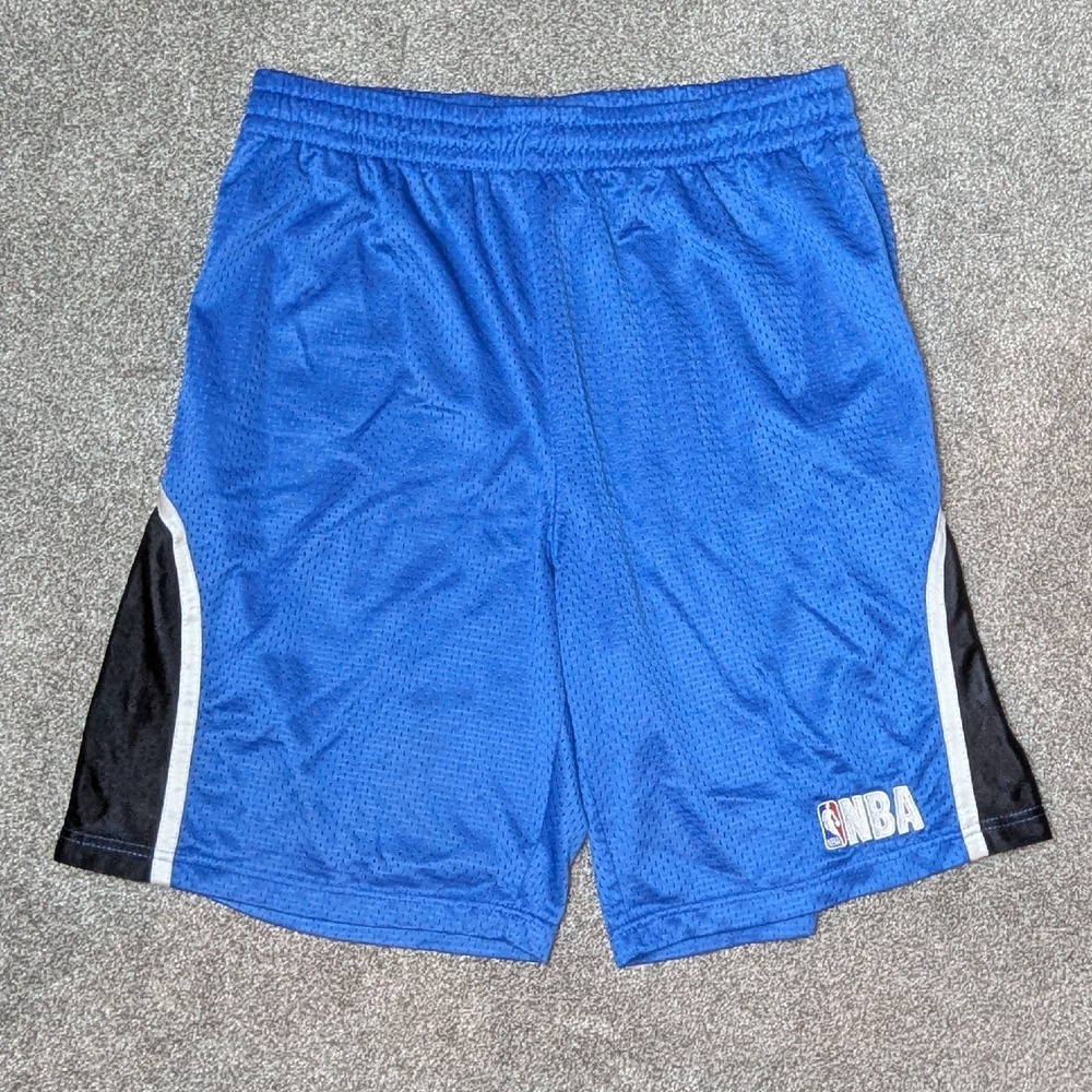 NBA Elevation Basketball Shorts Pockets Mens Large Blue Mesh Athletic Logo G3